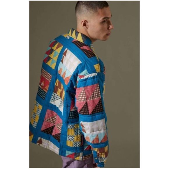 Urban Outfitters BDG Unisex Patchwork Quilt Shirt Jacket Size S NWOT - Picture 2 of 6